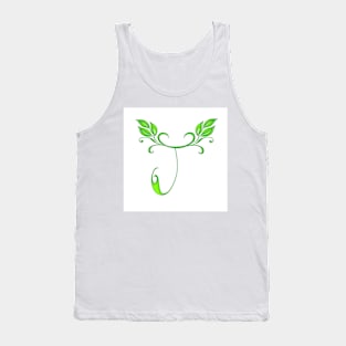 A letter J formed with leaves. Tank Top